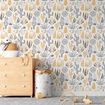 Papel de Parede Cactos Variados Infantil (Amarelo)