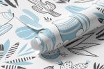 Papel de Parede Cactos Variados Infantil (Azul)