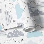 Papel de Parede Infantil Nuvens Tons de Azul 