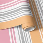 Papel de Parede Listras Rosas e Amarelas 