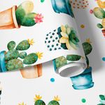 Papel de Parede Cactos Variados Verdes