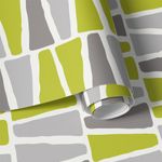 Papel de Parede Triângulos Abstrato (Cinza e Verde)