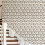 Papel de Parede Triângulos Quadrados 3D (Bege)