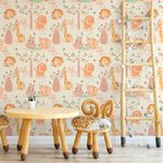 Papel de Parede Infantil Animais Safari 