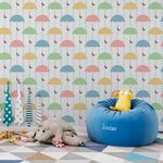 Papel de Parede Infantil Guarda Chuva Colorido 