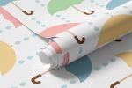 Papel de Parede Infantil Guarda Chuva Colorido 