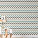 Papel de Parede Chevron (Azul e Cinza)