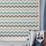Papel de Parede Chevron (Azul e Cinza)