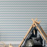 Papel de Parede Chevron Simples (Azul e Cinza)