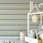 Papel de Parede Chevron Simples (Verde e Cinza)