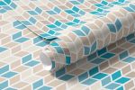 Papel de Parede Setas Cinzas e Azul 
