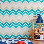Papel de Parede Chevron Azul Turquesa