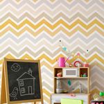 Papel de Parede Chevron Amarelo Manchado 