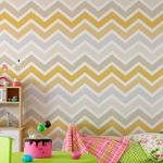Papel de Parede Chevron Amarelo Manchado 