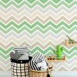 Papel de Parede Chevron Manchado Verde 