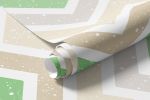 Papel de Parede Chevron Manchado Verde 