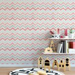 Papel de Parede Chevron Giz Rosa