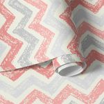 Papel de Parede Chevron Giz Rosa