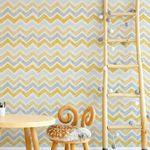 Papel de Parede Chevron Giz Amarelo
