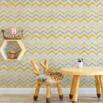 Papel de Parede Chevron Giz Amarelo