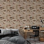 Papel de Parede Tijolos Tons de Marrom 