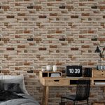 Papel de Parede Tijolos Tons de Marrom 