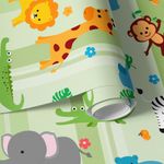Papel de Parede Infantil Safari Animais 