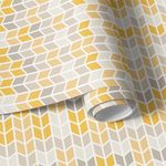 Papel de Parede Setas Cinzas e Amarelas