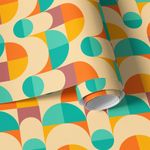 Papel de Parede Retro Círculos Coloridos