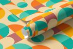 Papel de Parede Retro Círculos Coloridos