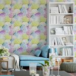 Papel de Parede Hortênsias Floral Colorido 