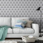 Papel de Parede Estofado Branco