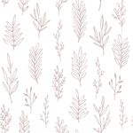 Papel de Parede Galhos Rosas com Fundo Branco