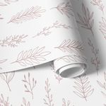 Papel de Parede Galhos Rosas com Fundo Branco