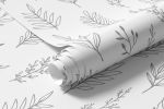 Papel de Parede Galhos Cinza e Branco