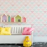 Papel de Parede Triângulos Tons de Rosa