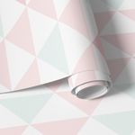 Papel de Parede Triângulos Tons de Rosa