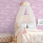 Papel de Parede Céu Rosa com Nuvens 
