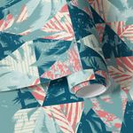 Papel de Parede Triângulos com Coqueiros Abstratos