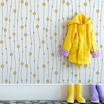 Papel de Parede Linhas e Bolinhas Amarelas