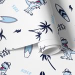 Papel de Parede T-Rex, Surf, Praia