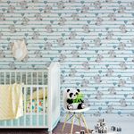 Papel de Parede Infantil Ursinhos Fofos (Azul)
