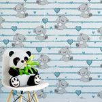Papel de Parede Infantil Ursinhos Fofos (Azul)