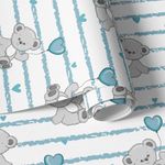 Papel de Parede Infantil Ursinhos Fofos (Azul)