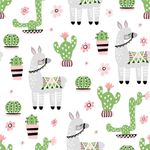 Papel de Parede Lhamas e Cactos