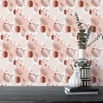Papel de Parede Bolas Silver Rose Abstrato