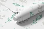 Papel de Parede Infantil Galhos e Ramos (Cinza e Verde)