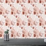 Papel de Parede Bolas Silver Rose Abstrato