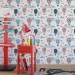 Papel de Parede Infantil Balões e Nuvens Fofas
