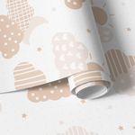 Papel de Parede Estrelas e Nuvens (Bege)